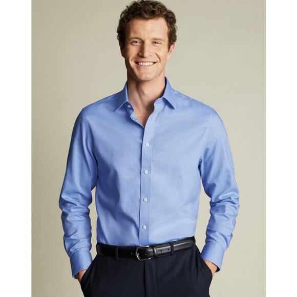 Charles Tyrwhitt Non-Iron Classic Fit Oxford Shirt US Men's 17/34 - Picture 1 of 8